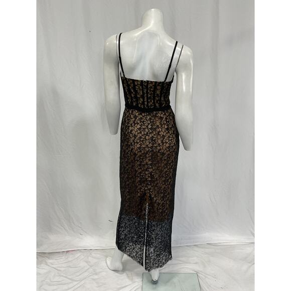 Simkhai 'Ruth' Black Polyamide Bustier Midi Dress Size 4 - Picture 3 of 5